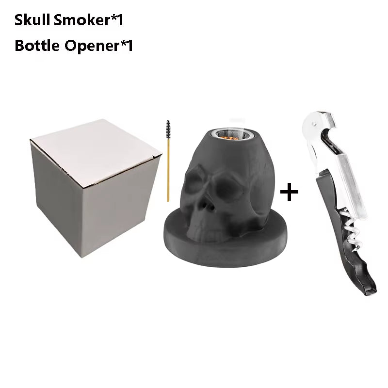 Skull Shape Cocktail Smoker Kit Ceramics Whiskey Smoker Infuser Kit Old Fashioned Drink Smoker Kit Birthday Gifts for Men Dad