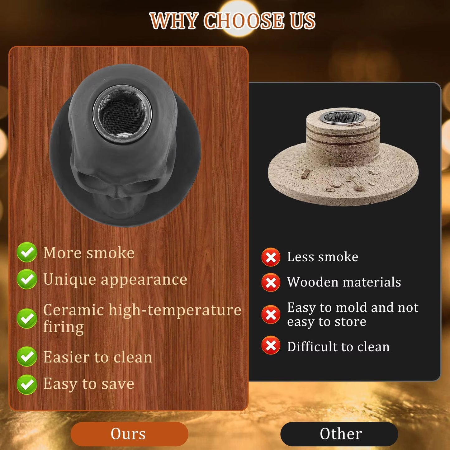 Skull Shape Cocktail Smoker Kit Ceramics Whiskey Smoker Infuser Kit Old Fashioned Drink Smoker Kit Birthday Gifts for Men Dad