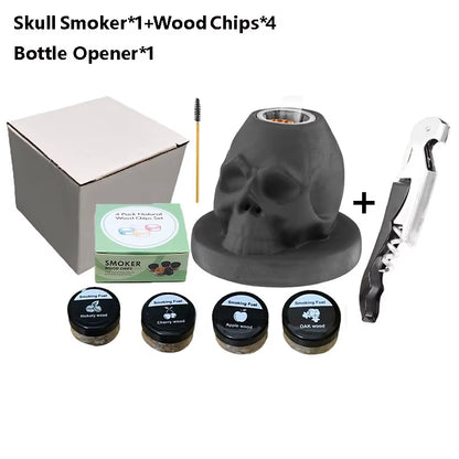 Skull Shape Cocktail Smoker Kit Ceramics Whiskey Smoker Infuser Kit Old Fashioned Drink Smoker Kit Birthday Gifts for Men Dad