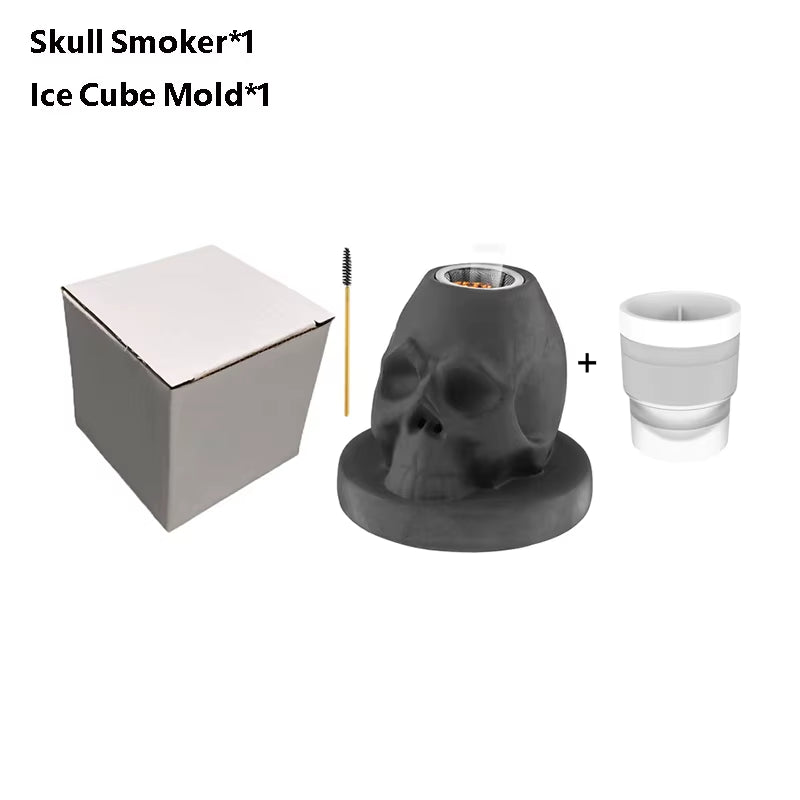 Skull Shape Cocktail Smoker Kit Ceramics Whiskey Smoker Infuser Kit Old Fashioned Drink Smoker Kit Birthday Gifts for Men Dad
